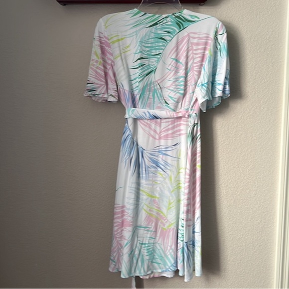 Seraphine Maternity Wrap Dress White Palm Print Size 4US - Picture 5 of 7